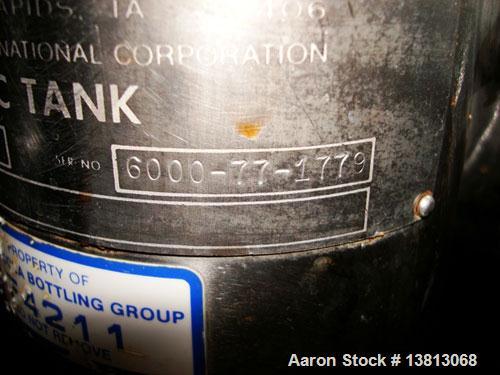 Used-Cherry Burrell 6,000 Gallon Vertical Storage Tank. 9'3" diameter x 11'6" straight side, 15'6" overall height. 6 Stainle...
