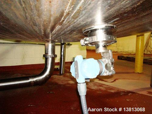 Used Cherry Burrell 6,000 Gallon Vertical Storage Tank. 9'3" diameter x 11'6" straight side, 15'6" overall height. 6 Stainless steel legs, dished heads, 3" tri-clamp CBO, 16-1/2" discharge height, si...