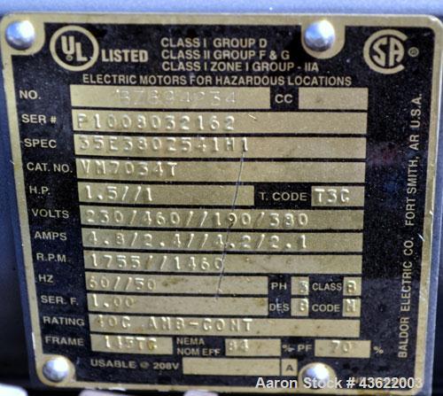 Used Cherry-Burrell Type C Tank, 6,000 Gallon, Model CH, 304 Stainless Steel, Horizontal. 96” Diameter x 184” straight side, dished heads. Top entering agitator with a 1” diameter shaft with (4) padd...