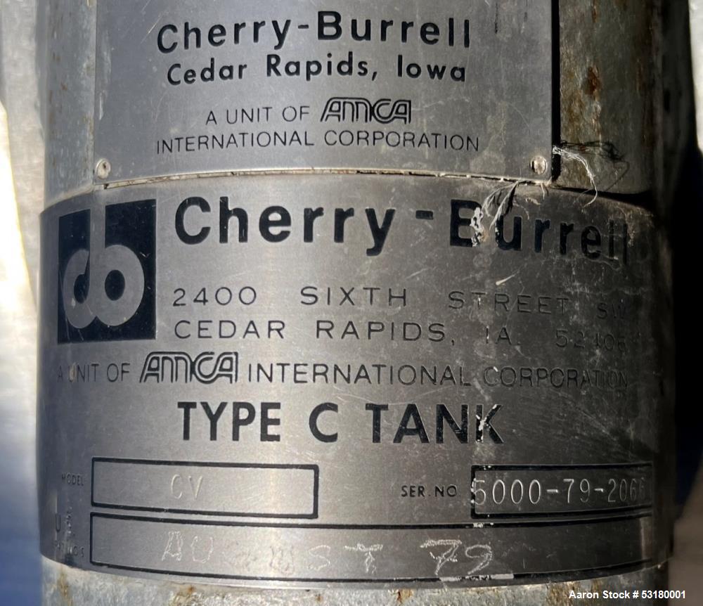 Cherry Burrell Tank, Model CV-5000, 5000 Gallon
