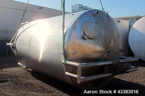 Used- Cherry Burrell 5000 Gallon 304 Stainless Steel Mix Tank. Type CV. Approx. 8' Diameter x 12' 6"Straight Side. Dished He...