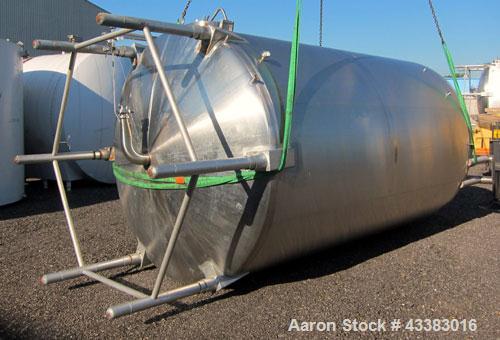 Used- Cherry Burrell 5000 Gallon 304 Stainless Steel Mix Tank. Type CV. Approx. 8' Diameter x 12' 6"Straight Side. Dished He...