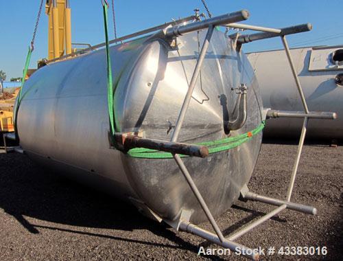 Used Cherry Burrell 5000 Gallon 304 Stainless Steel Mix Tank. Type CV. Approx. 8' Diameter x 12' 6"Straight Side. Dished Heads. Side 16" X 20" Oval Manway with Cover. Top Manway with Cover. Top Mount...