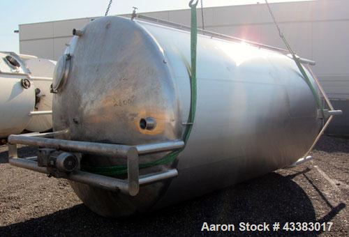 Used Cherry Burrell 5000 Gallon 304 Stainless Steel Mix Tank. Type CV. Approx. 8' Diameter x 12' 6"Straight Side. Dished Heads. Side 16" X 20" Oval Manway with Cover. Top Manway with Cover. Top Mount...
