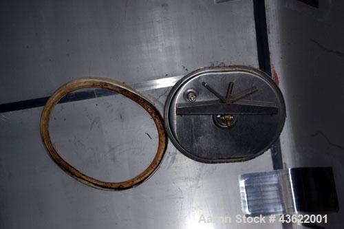 Used Cherry-Burrell Type C Tank, 10,000 Gallon, 304 Stainless Steel, Vertical. 126” Diameter x 172” straight side, dished top and bottom. Bottom side entering agitator with a 3 blade prop, driven by ...