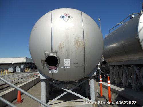 Used Cherry Burrell 10,000 Gallon Stainless Steel Horizontal Storage Tank. Approximately 10'6" diameter x 14'6" straight side. Dished heads. 16" x 20" side oval manway with cover. 3" EBO. (2) Dual CI...