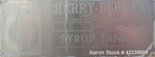 Used Cherry-Burrell Cold Wall Tank, 5000 Gallon, Model E, 304 Stainless Steel, Horizontal. 96" Diameter x 144" straight side, dished heads. Insulated with carbon steel sheathing. Approximate 102" x 7...
