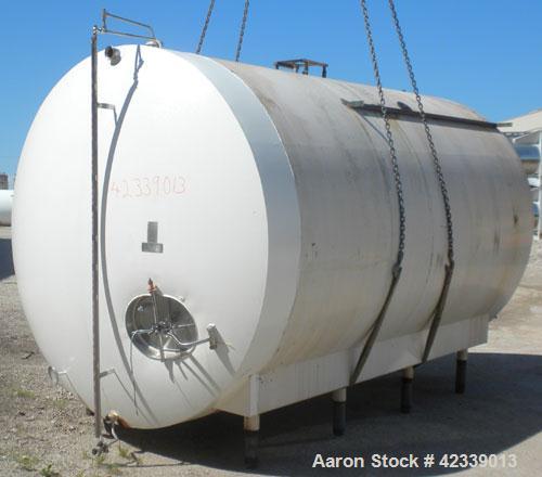 Used Cherry-Burrell Cold Wall Tank, 5000 Gallon, Model E, 304 Stainless Steel, Horizontal. 96" Diameter x 144" straight side, dished heads. Insulated with carbon steel sheathing. Approximate 108" x 8...