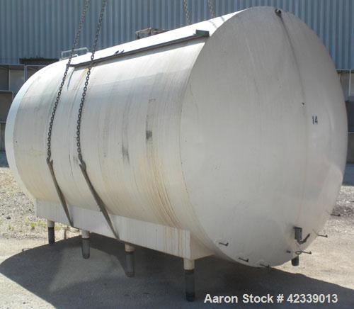 Used Cherry-Burrell Cold Wall Tank, 5000 Gallon, Model E, 304 Stainless Steel, Horizontal. 96" Diameter x 144" straight side, dished heads. Insulated with carbon steel sheathing. Approximate 108" x 8...