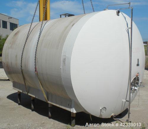 Used Cherry-Burrell Cold Wall Tank, 5000 Gallon, Model E, 304 Stainless Steel, Horizontal. 96" Diameter x 144" straight side, dished heads. Insulated with carbon steel sheathing. Approximate 108" x 8...