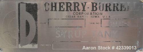 Used Cherry-Burrell Cold Wall Tank, 5000 Gallon, Model E, 304 Stainless Steel, Horizontal. 96" Diameter x 144" straight side, dished heads. Insulated with carbon steel sheathing. Approximate 108" x 8...