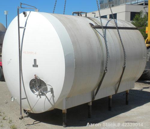 Used- Cherry-Burrell Cold Wall Tank, 5000 Gallon, Model E, 304 Stainless Steel, Horizontal. 96" Diameter x 144" straight sid...