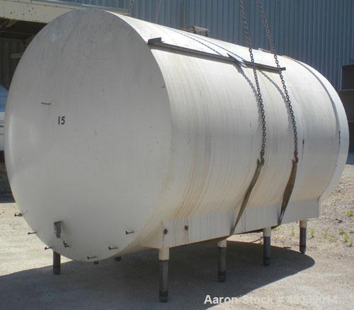 Used- Cherry-Burrell Cold Wall Tank, 5000 Gallon, Model E, 304 Stainless Steel, Horizontal. 96" Diameter x 144" straight sid...