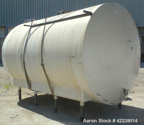 Used- Cherry-Burrell Cold Wall Tank, 5000 Gallon, Model E, 304 Stainless Steel, Horizontal. 96" Diameter x 144" straight sid...