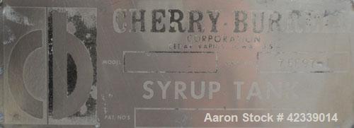 Used Cherry-Burrell Cold Wall Tank, 5000 Gallon, Model E, 304 Stainless Steel, Horizontal. 96" Diameter x 144" straight side, dished heads. Insulated with carbon steel sheathing. Approximate 108" x 8...