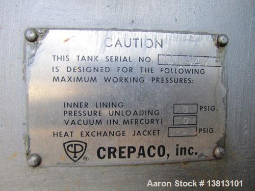 Used Cherry Burrell 8000 Gallon Vertical Stainless Steel Tank.Top mounted agitator, dual impeller, bearing block, side manway, sightglass, 3" center bottom discharge, 12'9" overall width x 10'10" str...