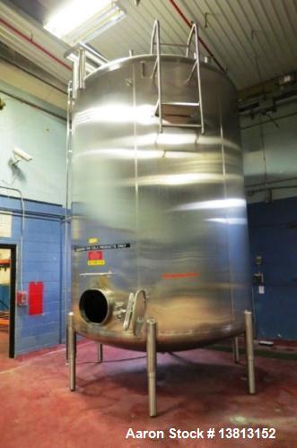 Used 8000 Gallon Stainless Steel Cherry Burrell Top Agitated Mix Tank. 