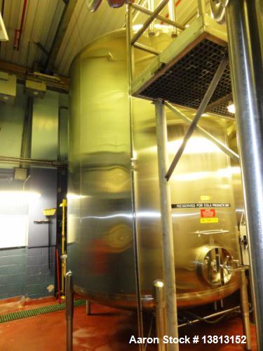 Used 8000 Gallon Stainless Steel Cherry Burrell Top Agitated Mix Tank. 