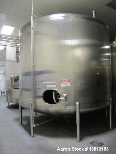 Used- 8,000 Gallon Stainless Steel Cherry Burrell Agitated Mixing Tank