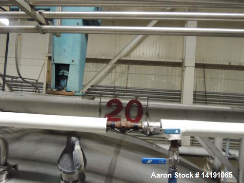 Used 10,000 Gallon Cherry Burrell Stainless Steel Jacketed Mix Tank. 316L SS contact parts with T304 SS exterior parts. Dimensions 136" ID x 153" Straight Side. 254" OAH - not including drive. Jacket...