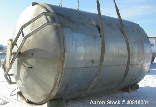 Used Cherry Burrell Jacketed Mix Tank, 7,200 Gallon, 304 Stainless Steel, Vertical.  120" diameter x 160" straight side, dished top, coned bottom.  Partial sidewall channel jacket, approximetly 150 s...