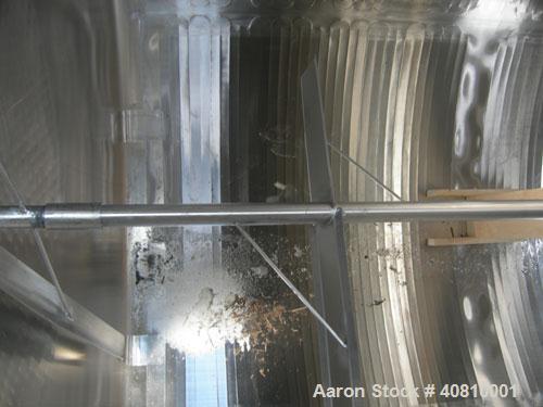 Used Cherry Burrell Jacketed Mix Tank, 7,200 Gallon, 304 Stainless Steel, Vertical.  120" diameter x 160" straight side, dished top, coned bottom.  Partial sidewall channel jacket, approximetly 150 s...