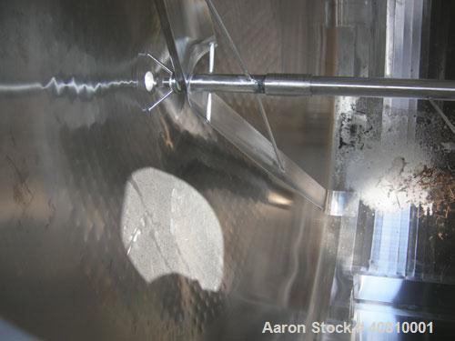 Used Cherry Burrell Jacketed Mix Tank, 7,200 Gallon, 304 Stainless Steel, Vertical.  120" diameter x 160" straight side, dished top, coned bottom.  Partial sidewall channel jacket, approximetly 150 s...