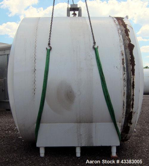 Used Cherry-Burrell Storage Tank, 5000 Gallon, 304 Stainless Steel, Horizontal. 120” Diameter x 84” straight side, dished heads. Insulated with carbon steel sheathing. Channel jacket on partial botto...