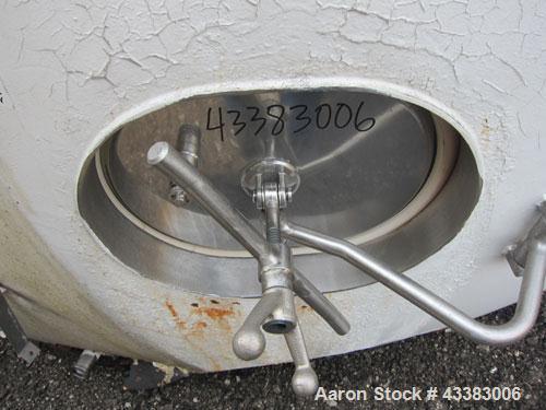 Used Cherry Burrell Storage Tank, 5000 Gallon, 304 Stainless Steel, Horizontal. 120" Diameter x 84" straight side, dished heads. Insulated with carbon steel sheathing. Channel jacket on partial botto...