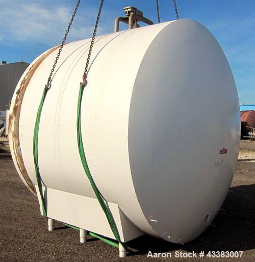Used Cherry Burrell Storage Tank, 5000 Gallon, 304 Stainless Steel, Horizontal. 120” Diameter x 84” straight side, dished heads. Insulated with carbon steel sheathing. Channel jacket on partial botto...