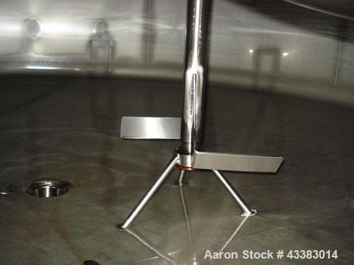 Used Mueller 6000 Gallon Stainless Steel Mix Tank. Model F 6000. Approx. 9' Diameter x 12' Straight Side. Dished Heads. Side 16" X 20" Oval Manway with Cover. Top Mounted Agitator on Stainless Steel ...