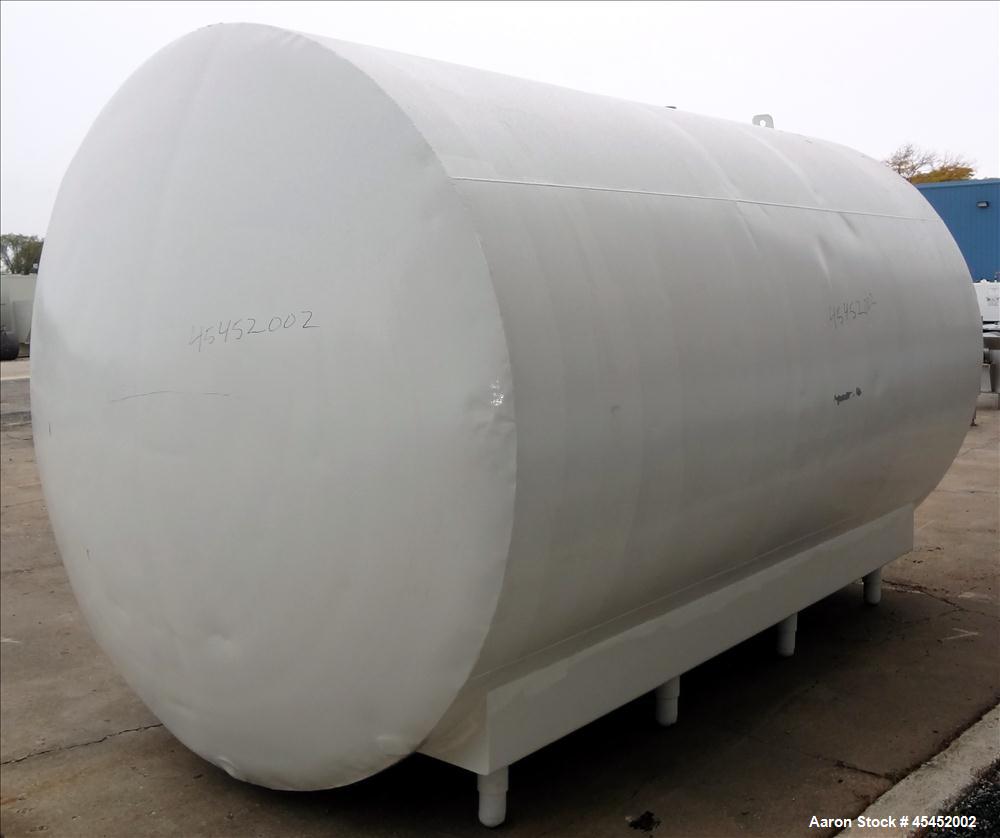 Used Cherry Burrel Tank, 5000 Gallon, 304 Stainless Steel, Horizontal. 96" diameter x 152" straight side, dished heads, insulated. Openings 20" x 17" oval manway with cover, (3) 3" top openings, (2) ...