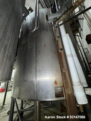 Used 6,000 Gallon 316 Stainless Steel Jacketed & Double Motion Agitated Tank with scraper agitation and center agitation with turbine blade paddles. Jacket rated for 100 PSI at 350 degrees Fahrenheit...