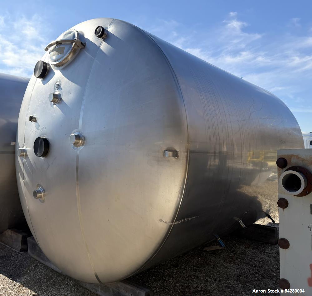 Cherry Burrell 7500 Gallon Stainless Steel Storage Tank Jacketed 132 Inch Diameter