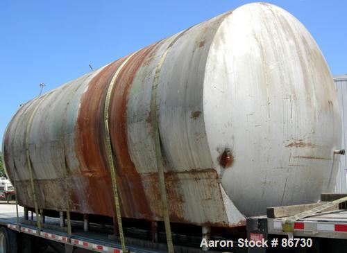USED: Cherry Burrell tank, model EH, 10,000 gallons, 304 stainless steel, horizontal. 110" diameter x 243" straight side, dished heads. (3) pass 1" diameter internal cooling tube, (4) spray balls. En...