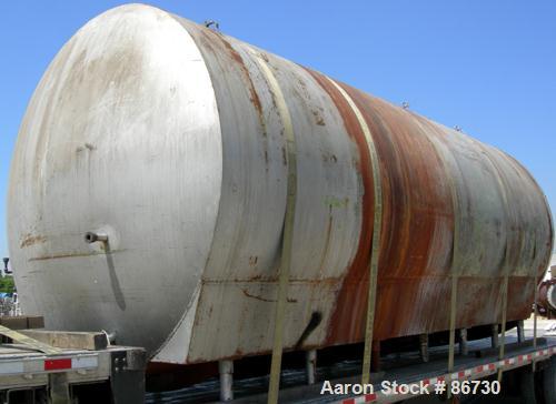 USED: Cherry Burrell tank, model EH, 10,000 gallons, 304 stainless steel, horizontal. 110" diameter x 243" straight side, dished heads. (3) pass 1" diameter internal cooling tube, (4) spray balls. En...