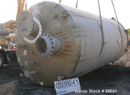 USED: Chicago Boiler tank, 8500 gallon, 316 stainless steel, vertical. Approximately 108" diameter x 18' straight side, dish top, flat bottom. Internal rated 2 psi at 300 deg F. Openings: top (3) 2",...