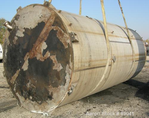 USED: Chicago Boiler tank, 8500 gallon, 316 stainless steel, vertical. Approximately 108" diameter x 18' straight side, dish top, flat bottom. Internal rated 2 psi at 300 deg F. Openings: top (3) 2",...