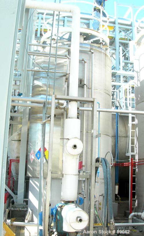 USED: Chicago Boiler tank, 6000 gallon, 316 stainless steel, vertical. Approximately 96" diameter x 16' straight side, dish top, flat bottom. Internal rated 2 psi at 300 deg F. Openings: top (3) 2", ...