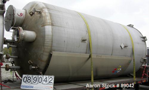 USED: Chicago Boiler tank, 6000 gallon, 316 stainless steel, vertical. Approximately 96" diameter x 16' straight side, dish top, flat bottom. Internal rated 2 psi at 300 deg F. Openings: top (3) 2", ...
