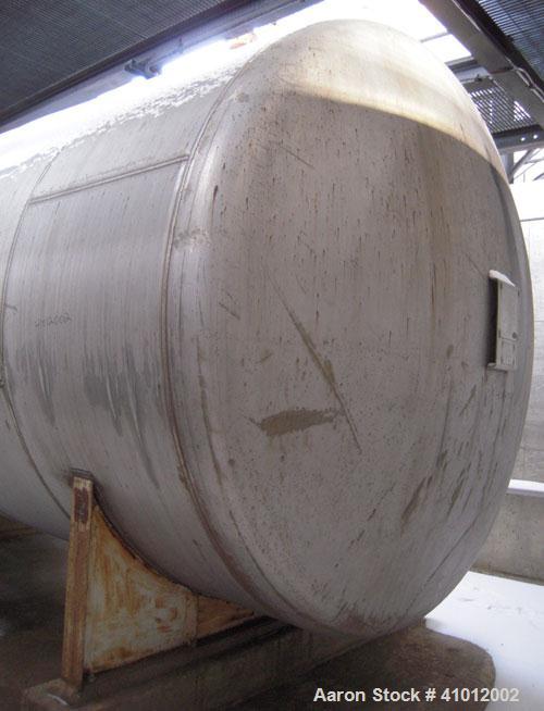 Used Clawson Tank, 13,514 Gallon, 304L Stainless Steel, Horizontal.  Approximate 125.5" diameter x 222" straight side, dished heads.  Vessel rated 20 psi @ 100 degrees F.  Openings:  Top 30" manway w...