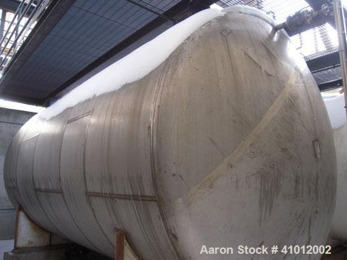 Used Clawson Tank, 13,514 Gallon, 304L Stainless Steel, Horizontal.  Approximate 125.5" diameter x 222" straight side, dished heads.  Vessel rated 20 psi @ 100 degrees F.  Openings:  Top 30" manway w...