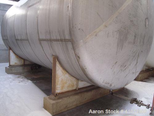 Used Clawson Tank, 13,514 Gallon, 304L Stainless Steel, Horizontal.  Approximate 125.5" diameter x 222" straight side, dished heads.  Vessel rated 20 psi @ 100 degrees F.  Openings:  Top 30" manway w...