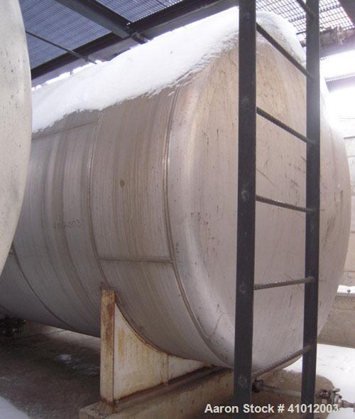 Used Clawson Tank, 13,514 Gallon, 304L Stainless Steel, Horizontal.  Approximate 125.5" diameter x 222" straight side, dished heads.  Vessel rated 20 psi @ 100 degrees F.  Openings:  Top 30" manway w...