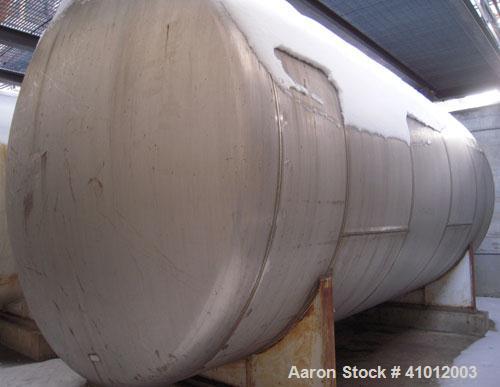 Used Clawson Tank, 13,514 Gallon, 304L Stainless Steel, Horizontal.  Approximate 125.5" diameter x 222" straight side, dished heads.  Vessel rated 20 psi @ 100 degrees F.  Openings:  Top 30" manway w...