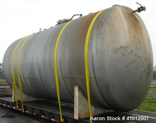 Used- Clawson Tank Company Pressure Tank, 12,000 gallon, 304L stainless steel, horizontal.  125-1/2" diameter x 222" straigh...