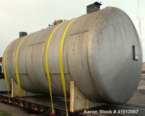 Used Clawson Tank Company Pressure Tank, 12,000 gallon, 304L stainless steel, horizontal.  125-1/2" diameter x 222" straight side, dished heads. Internal rated 20 psi at 100 deg F, and -20 deg F at 2...