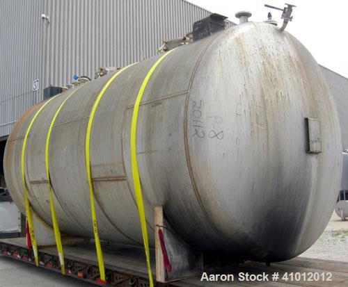 Used Clawson Tank Company 2 Compartment Pressure Tank, 12,000 gallons total, 6,000 gallons per compartment, 304L stainless steel, horizontal. Each compartment 125-1/2" diameter x 85" straight side, d...