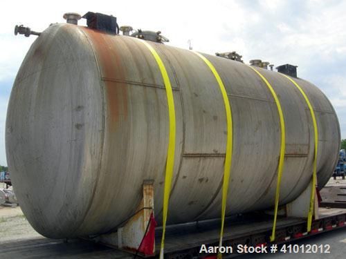 Used Clawson Tank Company 2 Compartment Pressure Tank, 12,000 gallons total, 6,000 gallons per compartment, 304L stainless steel, horizontal. Each compartment 125-1/2" diameter x 85" straight side, d...