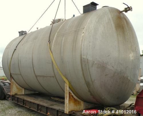 Used Clawson Tank Company Pressure Tank, 12,000 Gallon, 304L Stainless Steel, Horizontal.  125-1/2" diameter x 222" straight side, dished heads. Internal rated 20 psi at 100 deg F, and -20 deg F at 2...